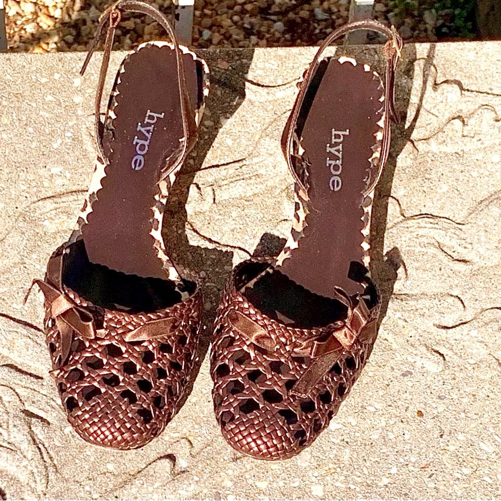 Hype metallic Brown Leather Heels. Sz. 7.  These are beautiful shoes.